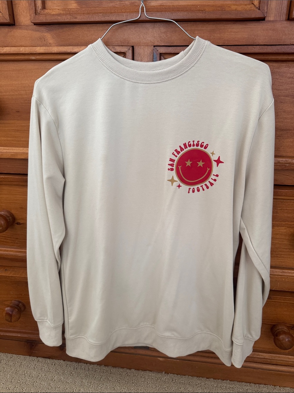 San Francisco Football Cream Graphic Crewneck Sweater